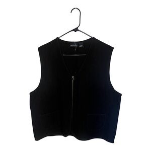 Black 100% Wool Vest XL